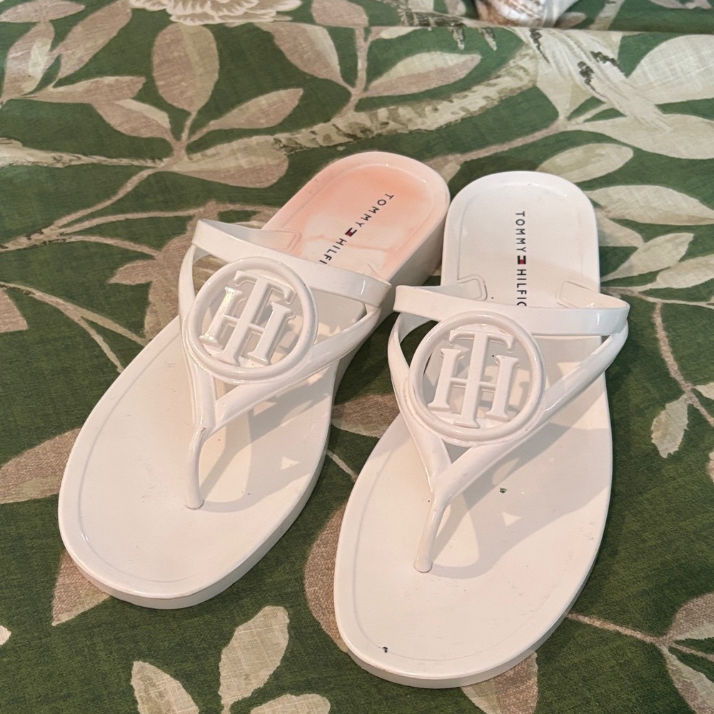 Tommy Hilfiger White Logo Sandals